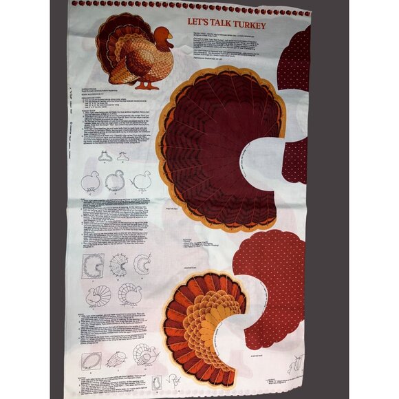 Thanksgiving Turkey Sewing Fabric Panel For Soft Toy Pillow Cut & Sew  DIY Kit - Picture 5 of 9